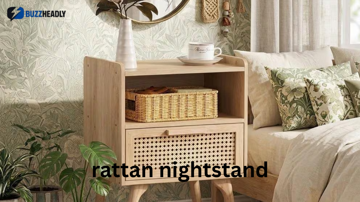 rattan nightstand